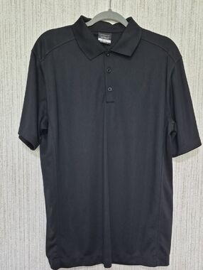 Nike Golf Size Large Black Athletic Polo Dri Fit